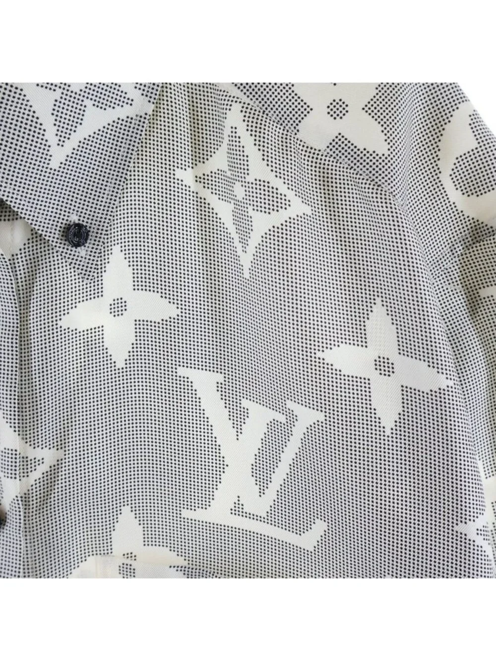 Louis Vuitton Inverted Mahina Monogram Masculine Long Sleeve Shirt Gray